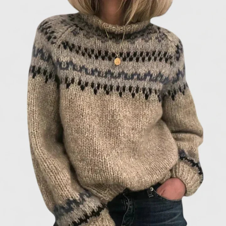 Corinthya Fair Isle Nordic Turtleneck Women's Knitted Jumper
