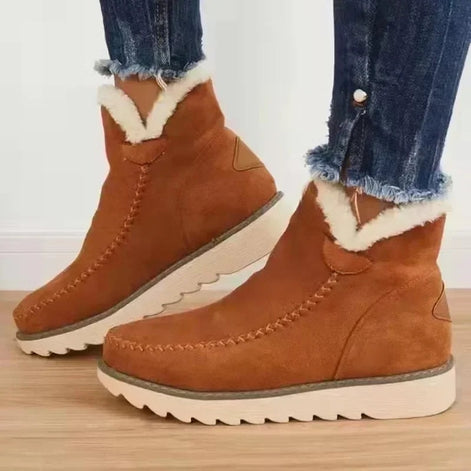 Women's Fur-Lined Suede Ankle Boots with Orthopaedic Cushioning