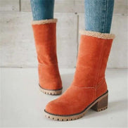 Rosaria Fleece-Lined Faux Suede Women's Boots with Block Heel