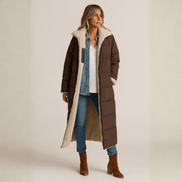 Sasha Faux Shearling-Lined Longline Winter Coat for Women