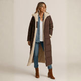 Sasha Faux Shearling-Lined Longline Winter Coat for Women