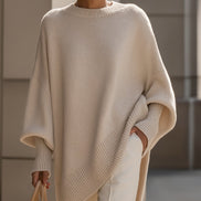 Emma Oversized Asymmetric Hem Wool Blend Women's Knitted Jumper