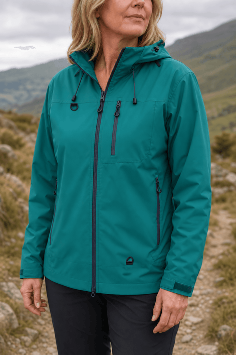 Hooded Waterproof Windproof Rain Coat with Adjustable Cuffs
