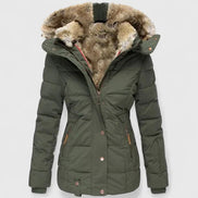 Veyzandra Faux Fur Hooded Padded Puffer Jacket for Women