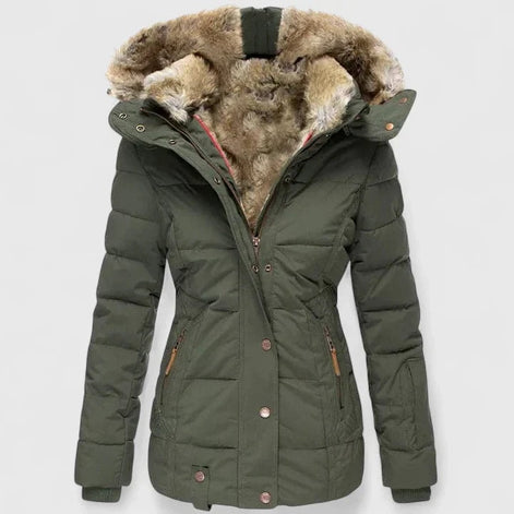 Veyzandra Faux Fur Hooded Padded Puffer Jacket for Women