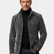 Men's Corduroy Jacket with Structured Collar for Casual Wear