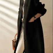 Maria Button-Front A-Line Wool-Blend Winter Coat for Women