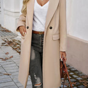 Anastasia Oversized Wool Blend Trench Coat for Women with Notched Lapel and Belt