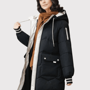 Hooded Longline Quilted Puffer Coat with Drawstring Waist