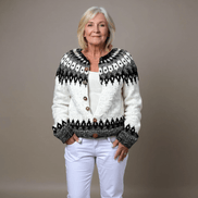 Ava Women's Fair Isle Knitted Cardigan with Button Front