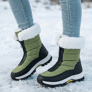 Frostara Quilted Waterproof Faux Fur Lined Women's Winter Boots with Side Zip