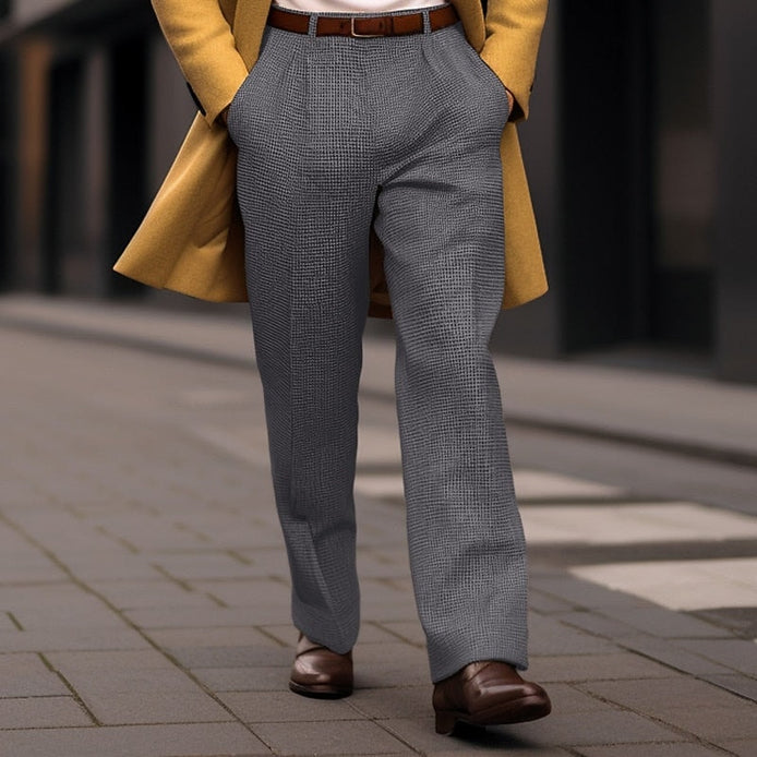 Men's Straight-Leg Tailored Trousers with Front Pockets
