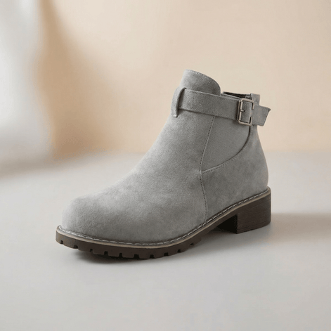 Women's Buckle Strap Ankle Boots with Chunky Lug Sole