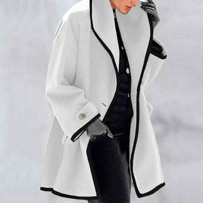 Iratxe Women's Oversized Longline Trench-Style Wool Winter Coat