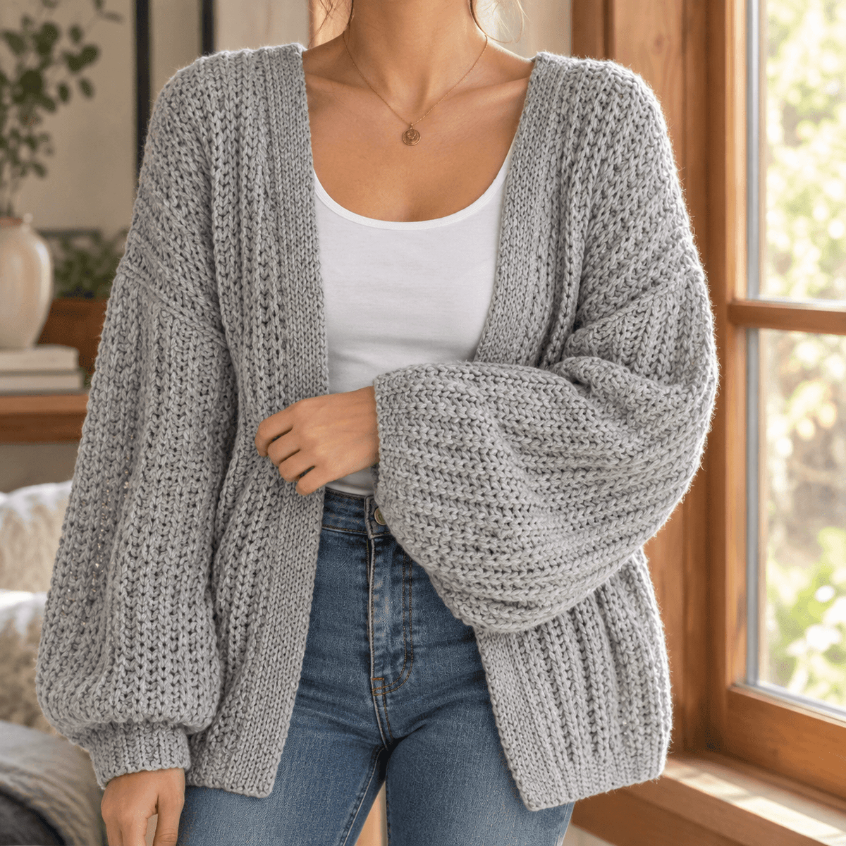Eleanora-Jane Oversized Chunky Knitted Women's Cardigan