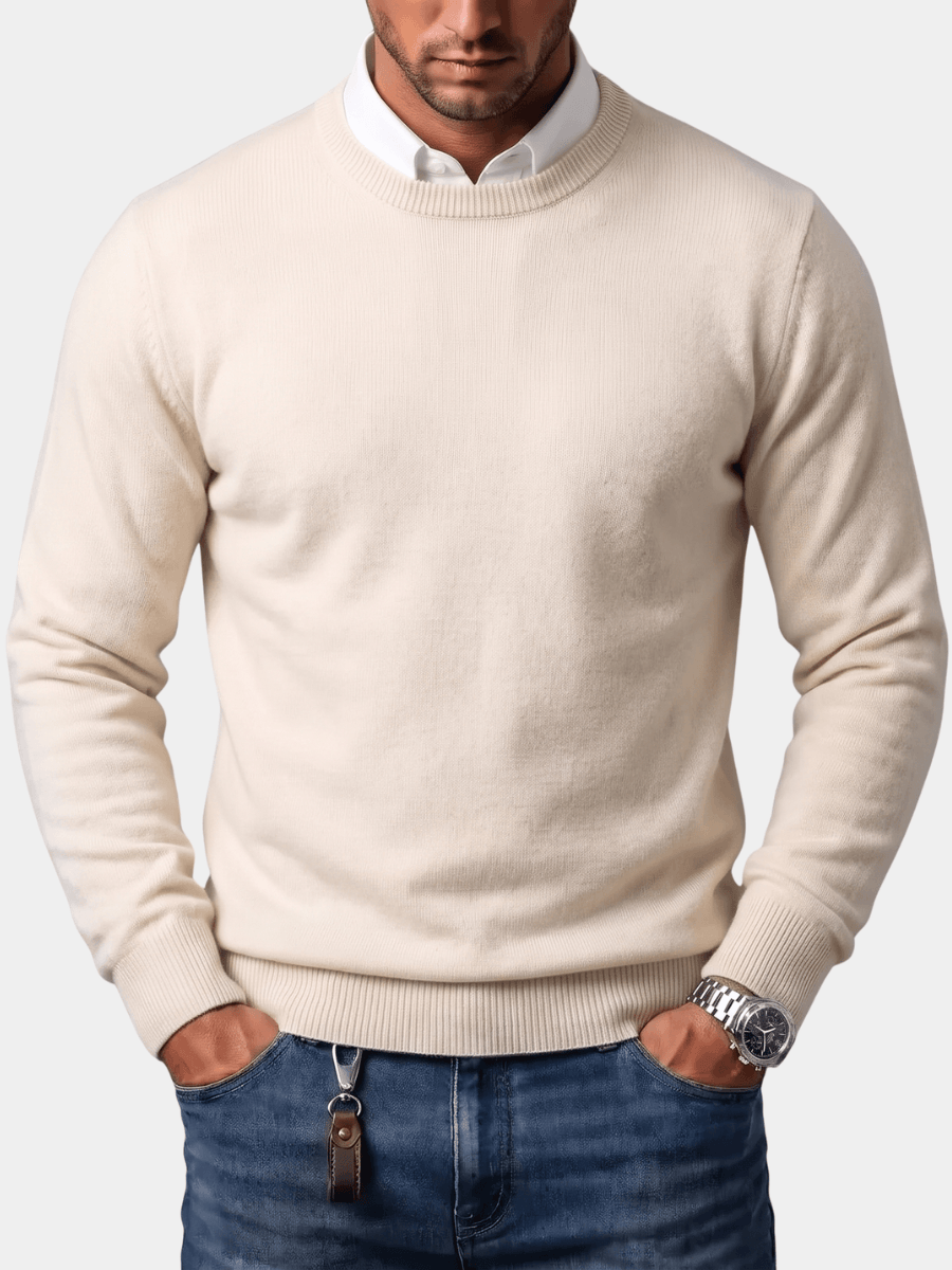 Men's Merino Wool Blend Crewneck Knit Jumper