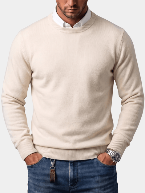 Men's Merino Wool Blend Crewneck Knit Jumper
