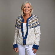 Harper Fair Isle Knitted Cardigan with Button Front