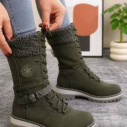 Corinne Knee-High Side-Zip Winter Boots in Faux Leather for Women
