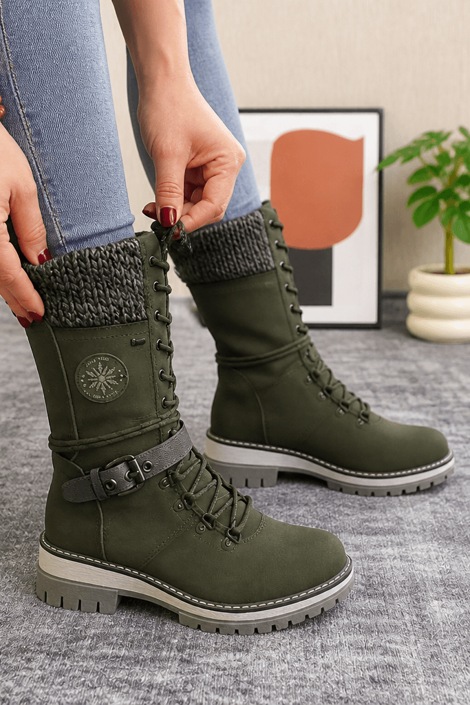 Corinne Knee-High Side-Zip Winter Boots in Faux Leather for Women