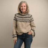 Ashley Fair Isle Hand-Knitted Wool Blend Women's Jumper with Nordic Yoke Pattern
