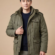 Bartholomew Hooded Multi-Pocket Padded Military Jacket for Men in Winter Parka Style