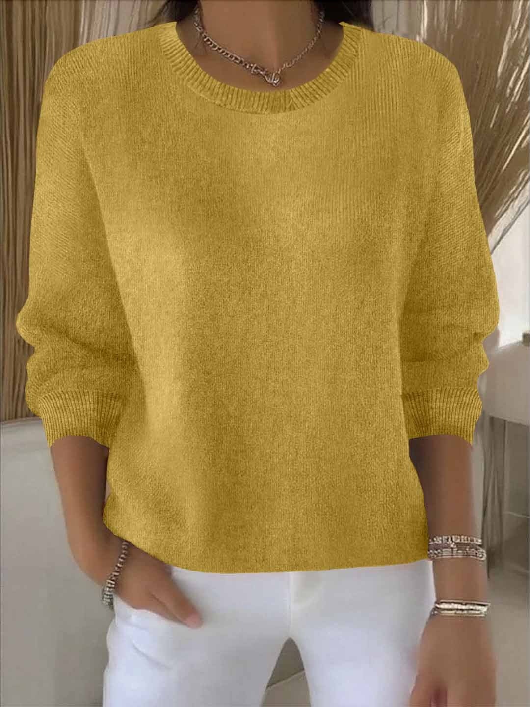 Lorie Relaxed-Fit Women's Knitted Jumper with Ribbed Trim