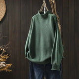 Filipa Mock-Neck Ribbed Oversized Women's Knitted Jumper