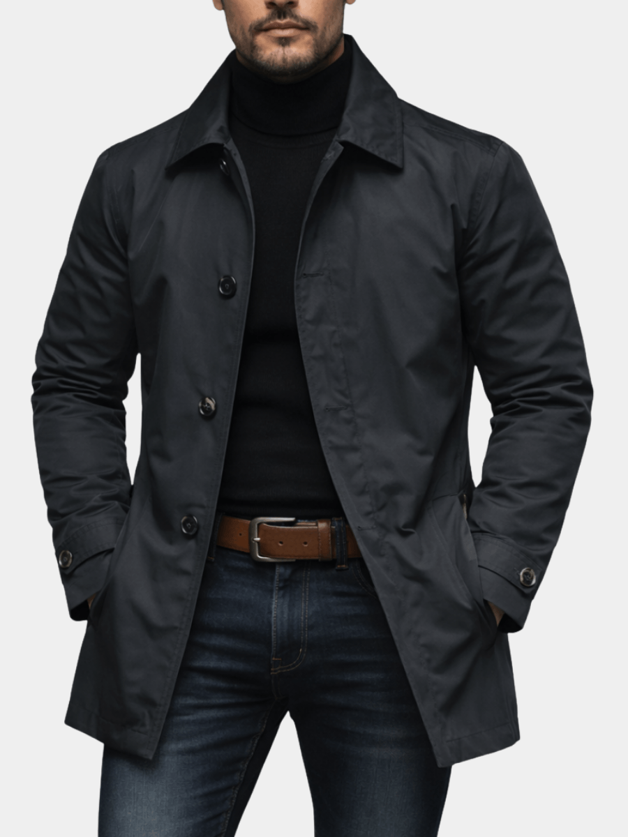 Men's Weather-Resistant Coat with Quilted Lining