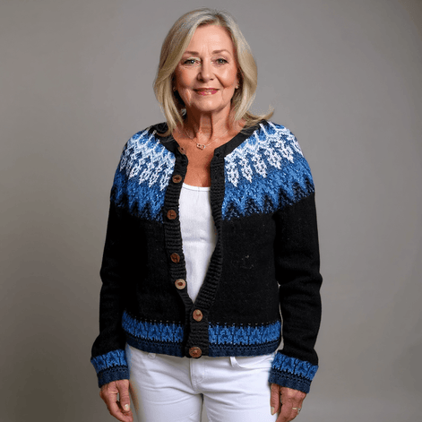 Gianna Nordic Fair Isle Button-Up Knitted Cardigan for Women