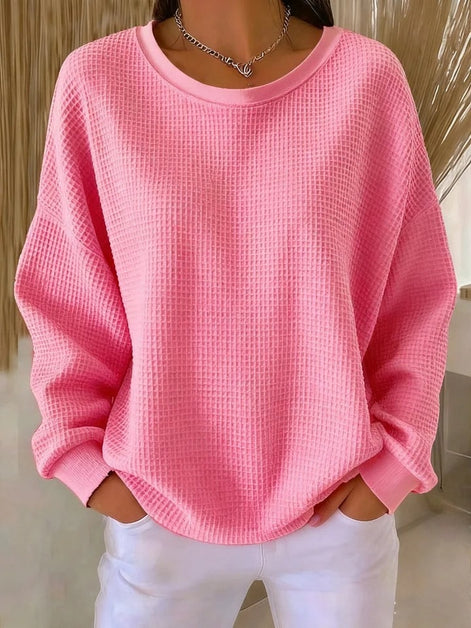Lucille Oversized Waffle-Knit Women's Jumper with Dropped Shoulders