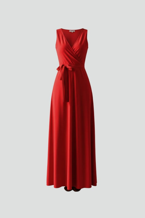 Annabelle Satin Wrap Maxi Party Dress with Relaxed Fit for Christmas