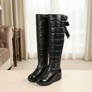 Women's Fleece-Lined Over-the-Knee Boots with Wedge Sole
