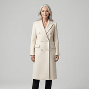 Jolie Double-Breasted Longline Women's Winter Coat with Tailored Lapels