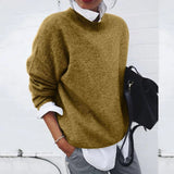 Poppy Crew Neck Knit Sweater with Relaxed Fit for Women