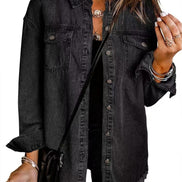 Wilda Denim Button-Through Oversized Longline Jacket for Women