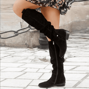 Samira Knee-High Slouch Womens Boots with Side Zip Closure