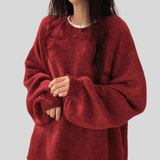 Women's Oversized Round Neck Knitted Jumper with Long Sleeves