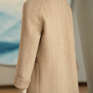 Oihana Women's Double-Breasted Wool-Blend Winter Coat with Self-Tie Belt