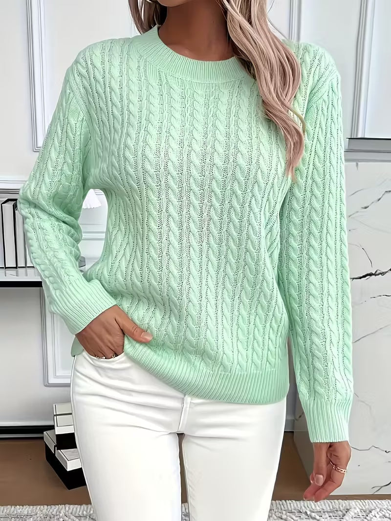 Ravae Cable-Knit Crew Neck Jumper for Women