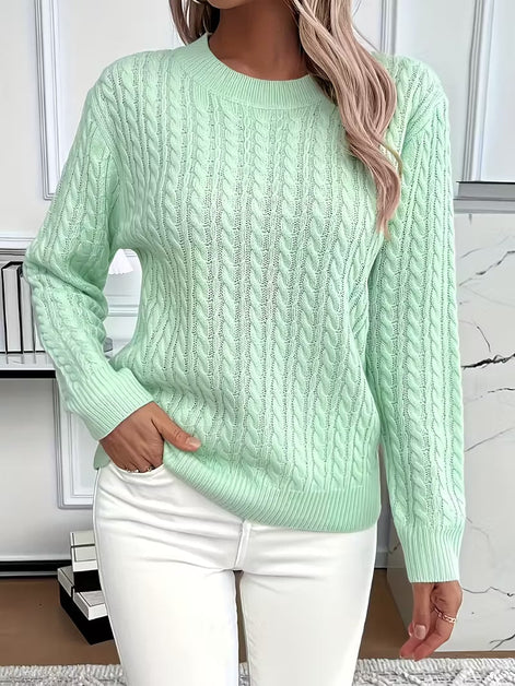 Ravae Cable-Knit Crew Neck Jumper for Women