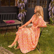 Amelia Floral Wrap Maxi Dress for Autumn Wedding Guests