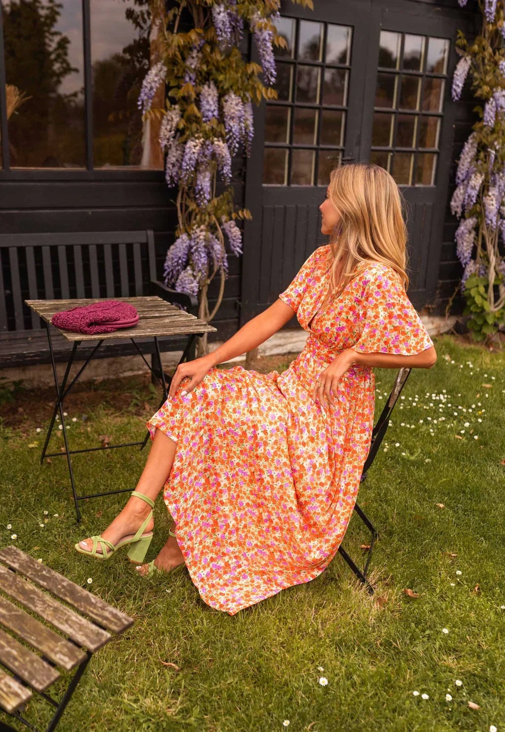 Amelia Floral Wrap Maxi Dress for Autumn Wedding Guests