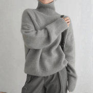 Marais Women's Cashmere Turtleneck Knitted Jumper with Ribbed Cuffs