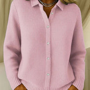 Susan Waffle-Knit Button-Front Longline Cardigan for Women