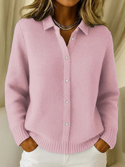 Susan Waffle-Knit Button-Front Longline Cardigan for Women