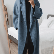 Adrienne Oversized Double-Breasted Wool-Blend Winter Coat for Women