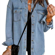 Wilda Denim Button-Through Oversized Longline Jacket for Women