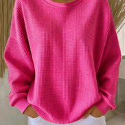 Lucille Oversized Waffle-Knit Women's Jumper with Dropped Shoulders
