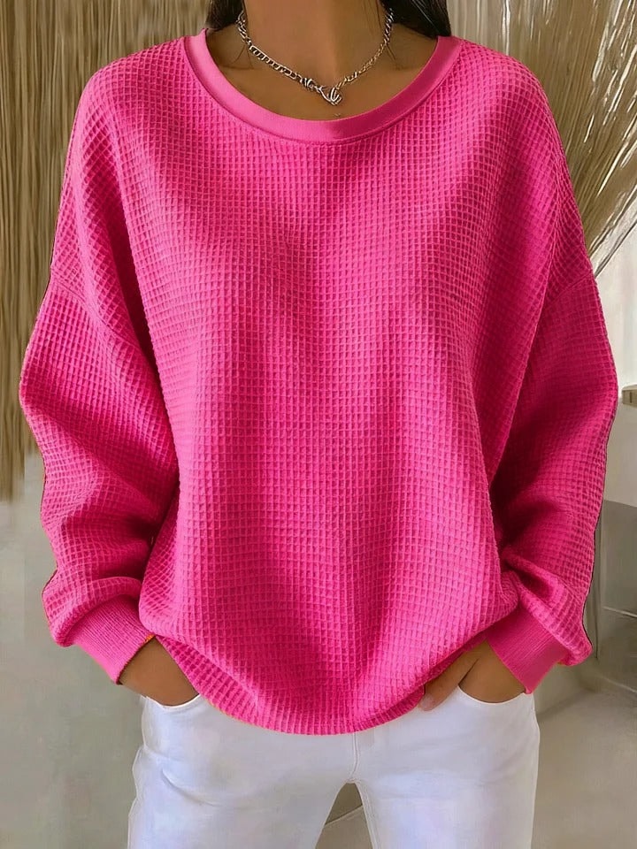 Lucille Oversized Waffle-Knit Women's Jumper with Dropped Shoulders
